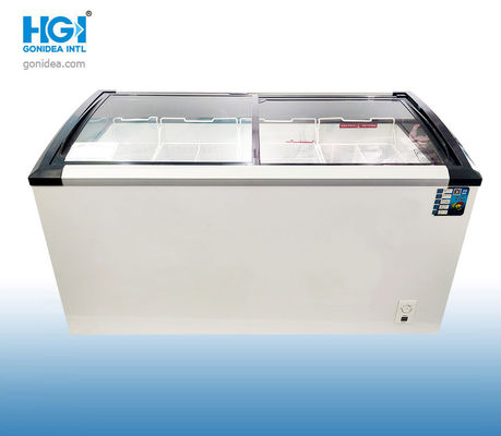 Il congelatore superiore di vetro del petto di scivolamento del gelato R290 un manuale da 358 litri disgela